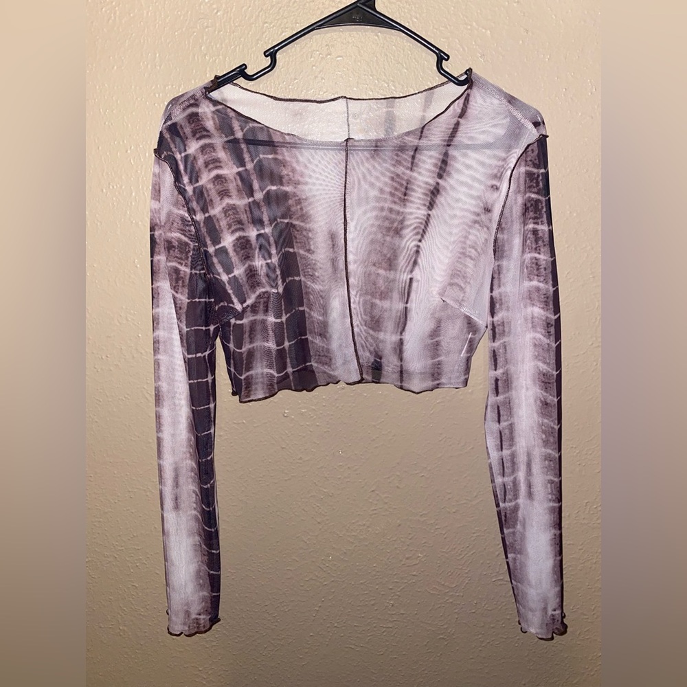 SHEIN Mesh Long Sleeve Crop Top, size Medium, US 6